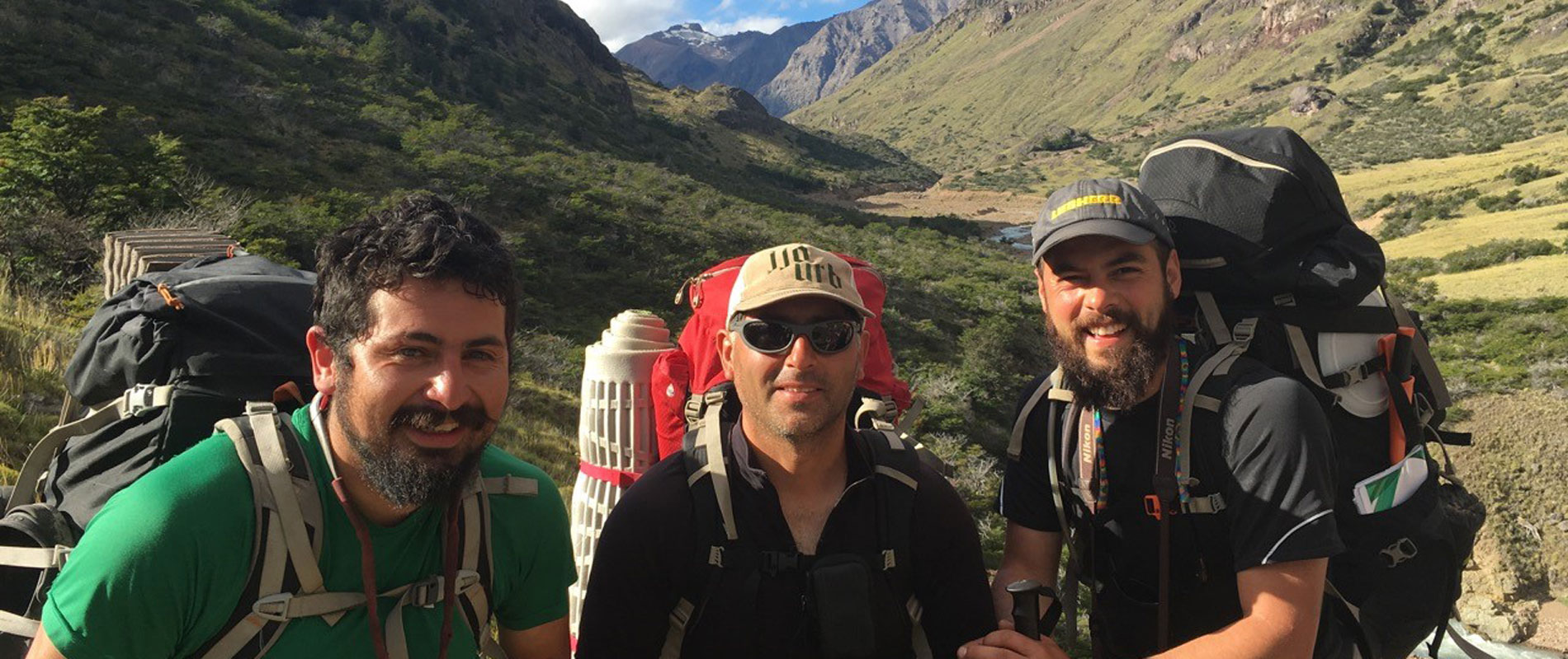 Our three fabulous guide/porters on Wild Chile Trek